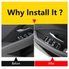Door Window Glass Panel Armrest Lift Switch Button Cover Trim Decor Frame Cover For Jaguar E-pace 2018 - 2025 Carbon Fiber Look