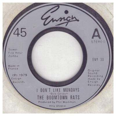 7-дюймовая пластинка BOOMTOWN RATS - I Don't Like Mondays ENY30 Ensign 1979 Великобритания Рок Б/У