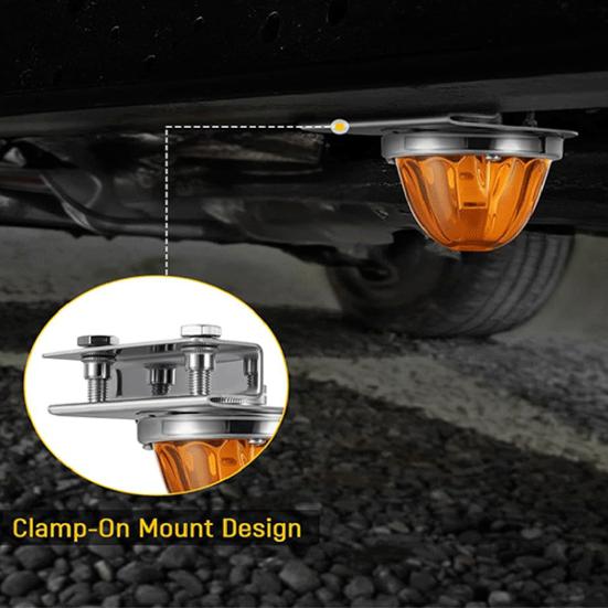2Pcs Bottom Light Bracket for Watermelon Lamp Stainless Steel Clamp-On Mount No Drilling Required Anti-corrosion Lamp Mount for Semi-Trucks Lighting
