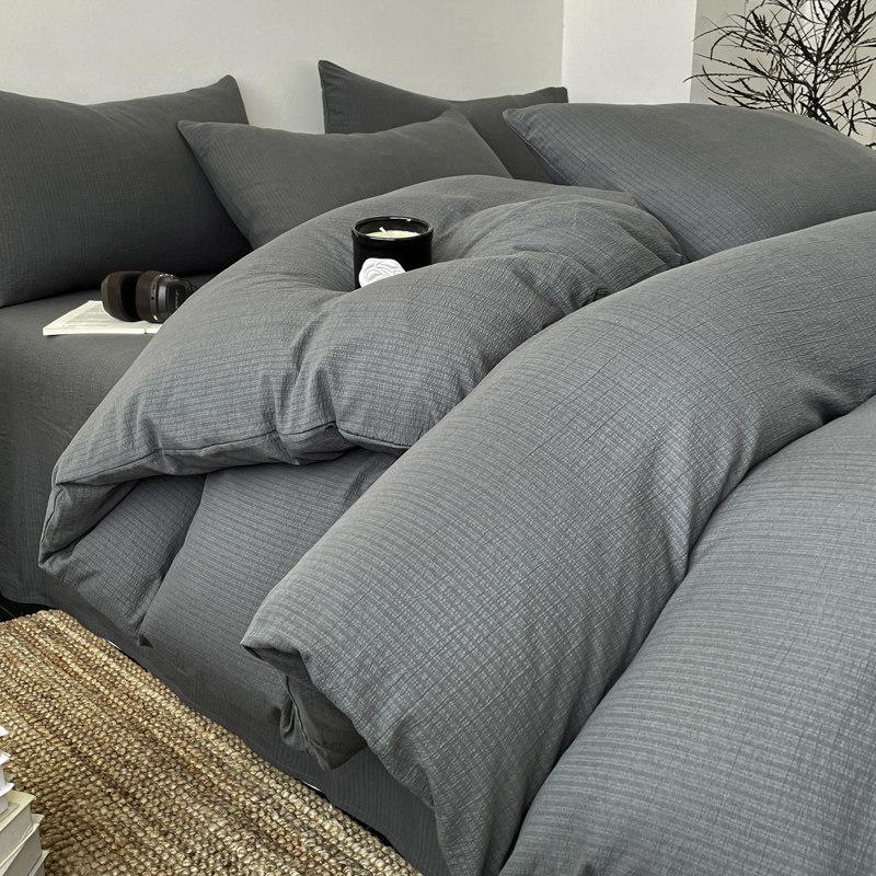 Four-piece set of pure cotton on the bed, new cotton quilt cover, quilt cover, bed sheet, bedding, dormitory student three-piece set
