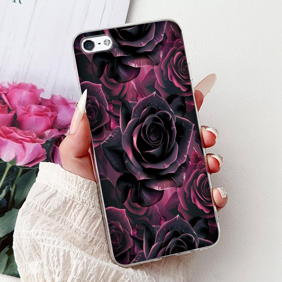 Для Apple iPhone 5 5S Чехол iPhoneSE Роскошный Чехол с Рисунком Цветов Мягкий Силиконовый Чехол для Телефона Для iPhone SE 2020 2022 iPhone5 Fundas