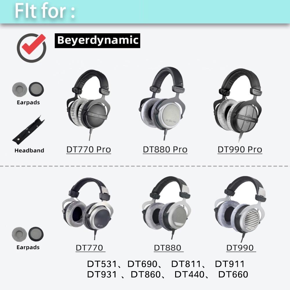 Replacement Memory Foam Velvet Earpads for Beyerdynamic T5P T1 DT440 DT990 DT880 DT770 PRO Headphones Pad