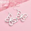 925 Sterling Silver Butterfly Pierced Earrings Wedding Jewelry