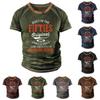 Men's Raglan T-shirt Retro Short Sleeve Round Neck Letter Printing Tops