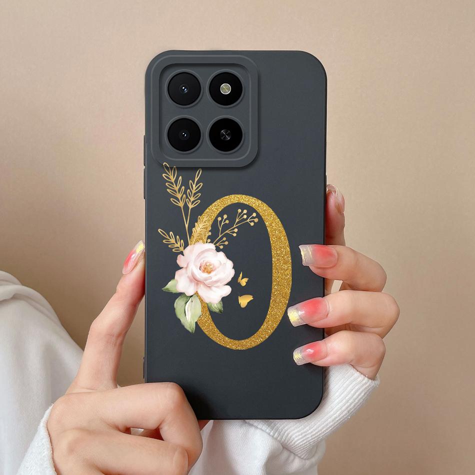 Для Honor X5B Plus X5 Чехол Простая Буква Имени Мягкий Гладкий Жидкий Силикон Ударопрочная Задняя Крышка Телефона Для Honor X 5 X5bPlus Capa