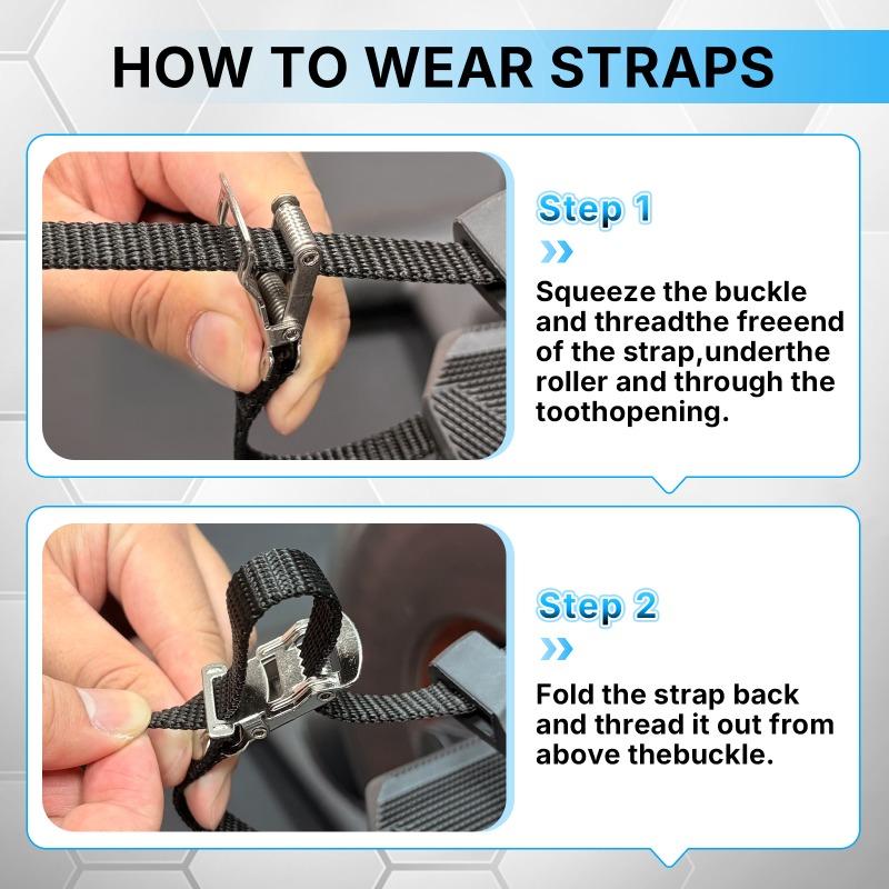 BUCKLOS Bicycle Pedal Toe Cage Spinning Bike Trainer Cycling Pedal Platform Clamp Cage Adjustable Bicycle Toe Clips Accessories