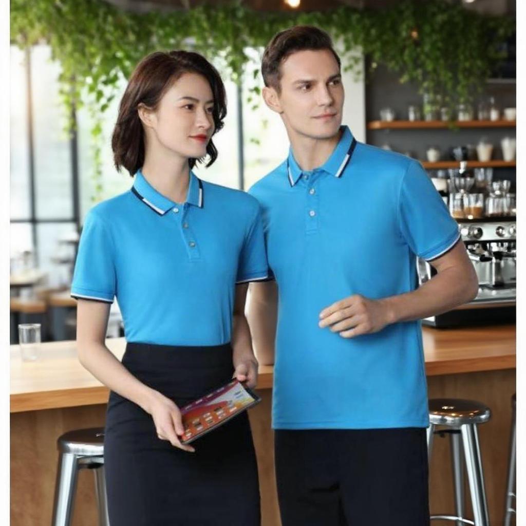 High Quality Summer Short Sleeve Solid Classic Shirts Business Staff Company Uniform T-shirt YG-003