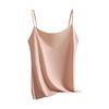Women's Faux Silk Camisole Top Ice Silk Satin Tank Top Spaghetti Strap Sleeveless Cami Top Crew Neck Silky Summer Basic Blouse