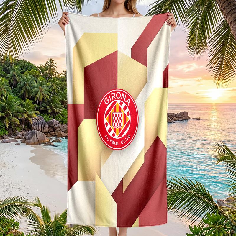Girona FC принт Быстросохнущее пляжное полотенце Микрофибра Впитывающее Портативное Дорожное Полотенце для плавания