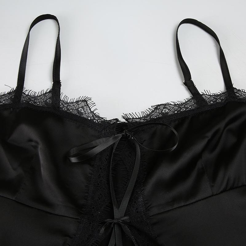 Женский кружевной кардиган со шнуровкой на груди из атласа, темпераментный, пикантный, с сексуальным пупком, тонкий и универсальный топ для улицы