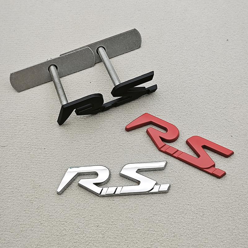 3D Metal RS Logo Car Rear Trunk Front Grille Emblem Badge Sticker Decal for Renault Megane Laguna Duster Captur Fluence Espace PP1