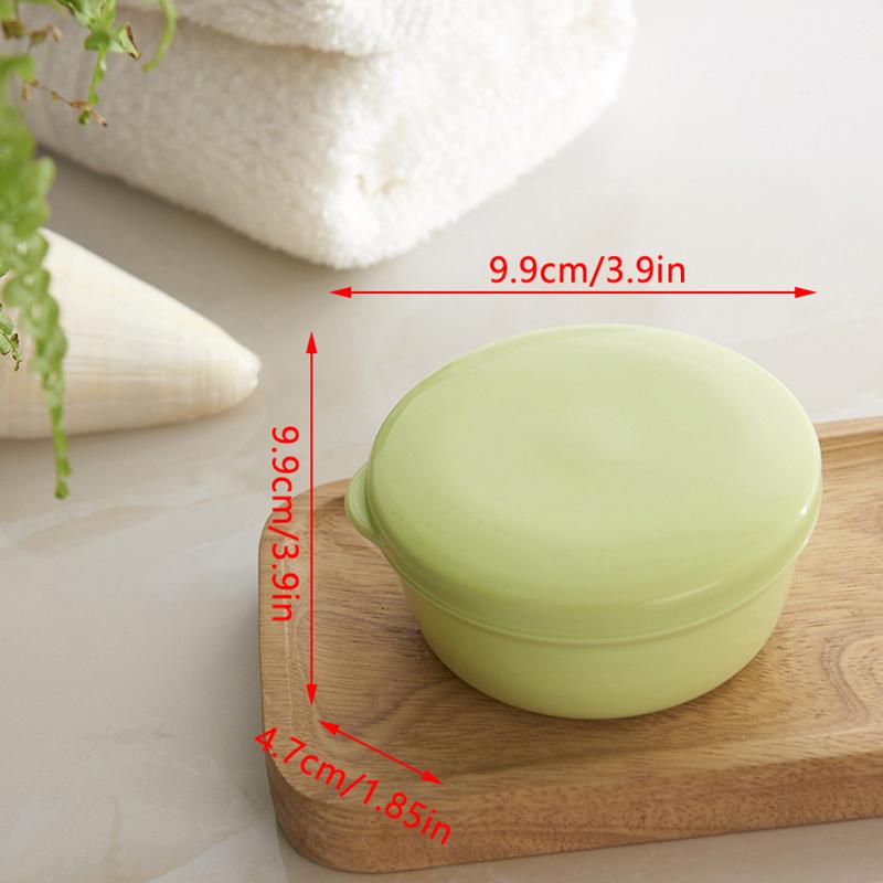 1Pc Circular Soap Box Creative Pp Waterproof Sealed Portable Soap Box Cover Drainage Soap Rack Supplies