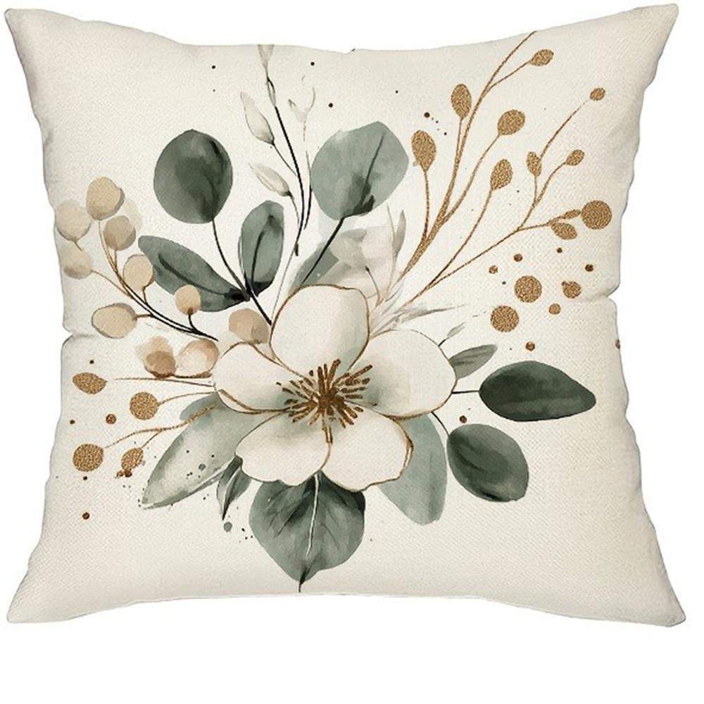 Floral Leaf Pattern Printing Pillowcase Modern Minimalist Home Bedroom Room Decoration Living Room Sofa Cushion Cover