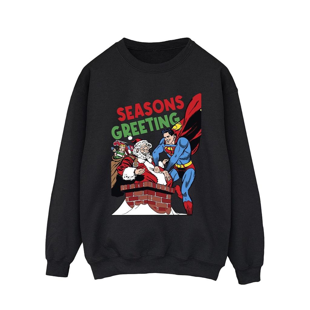 DC Comics Mens Superman Santa Comic Sweatshirt