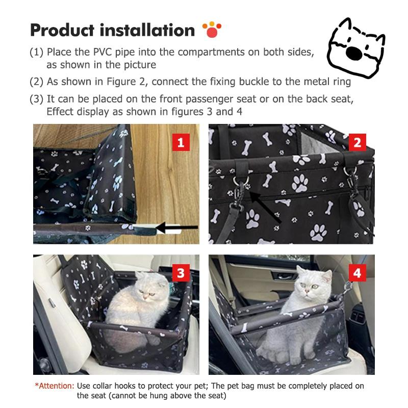 POOR1 Pet Dog Car Carrier Seat Safety Basket Folding Hammock Pet Bag For Citroen Jumper Celysee Cactus Picasso Aircross Saxo Grand