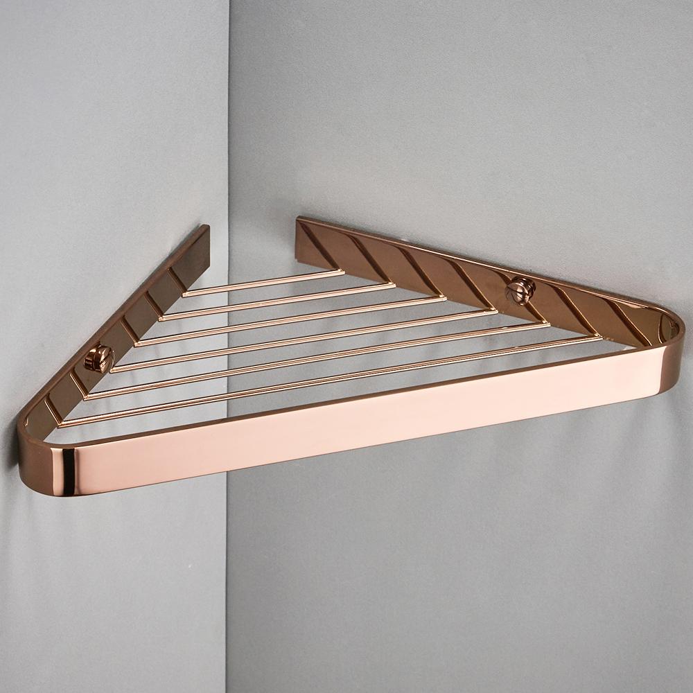 BAKALA Brush gold Полка для ванной комнаты Латунная душевая стойка Треугольная корзина Полка для ванны Душевая кабина Держатель для настенной угловой полки