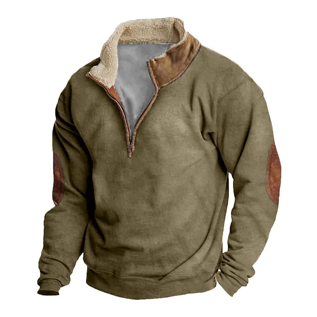 Spring And Autumn Men's Standing Collar Sweatshirt Is Outdoor Casual Sweaters Tops