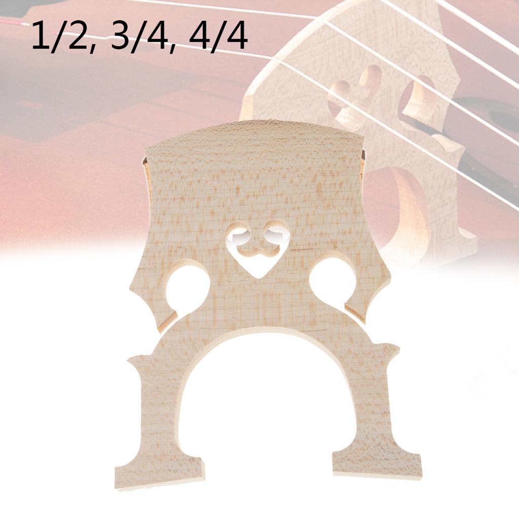 Wood Cello Bridge Musical Accessories Ergonomic Cello Bridge for 1/2 3/4 4/4 Instruments Superior Tone Projection Design