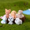 Home Decor Cute Mini Resin Puppy Statue Figurines Cake Decoration Animal Miniature Dog Ornament