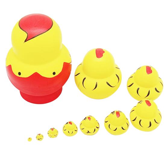 1 набор милых матрешек с дизайном животных, десять слоев, мультяшный цыпленок, игрушка-матрешка для ребенка