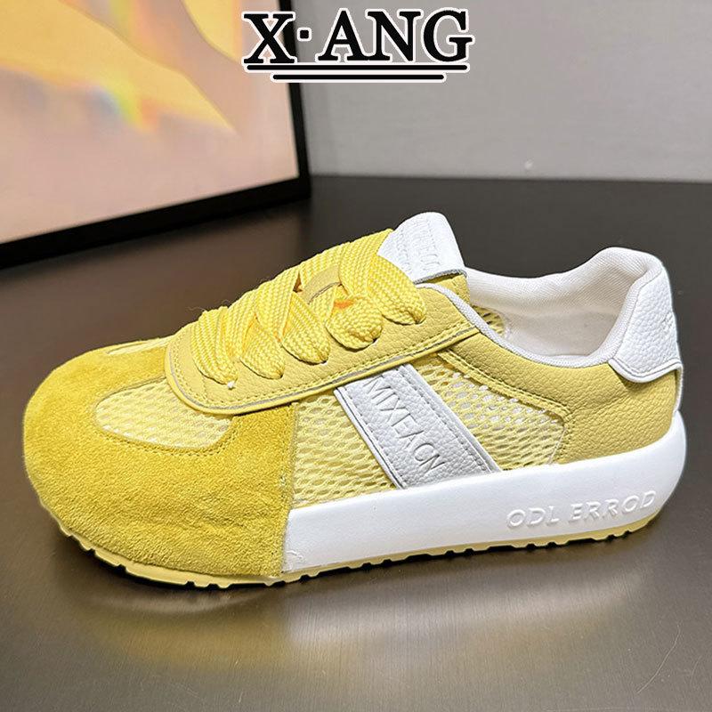 Summer Mesh Breathable Women's Shoes Leather German Training Shoes 2025 New Versatile Little White Shoes Casual Sports Shoes Forrest Gump Shoes