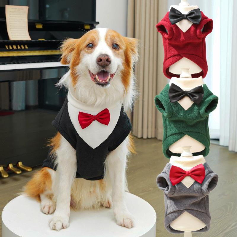 Vest Dog Tuxedo Clothes for Wedding Party, French Teddy Sleeveless Jacket Winter