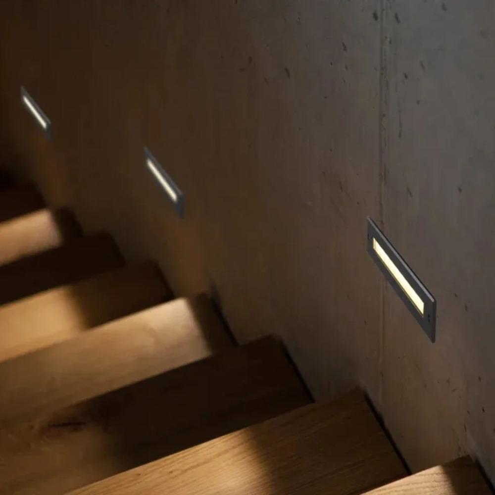 LED Wall Lamp 3000K LED Stair Light Step Light Recessed Buried Lamp Indoor/ Outdoor IP68 Waterproof Staircase Step Lights