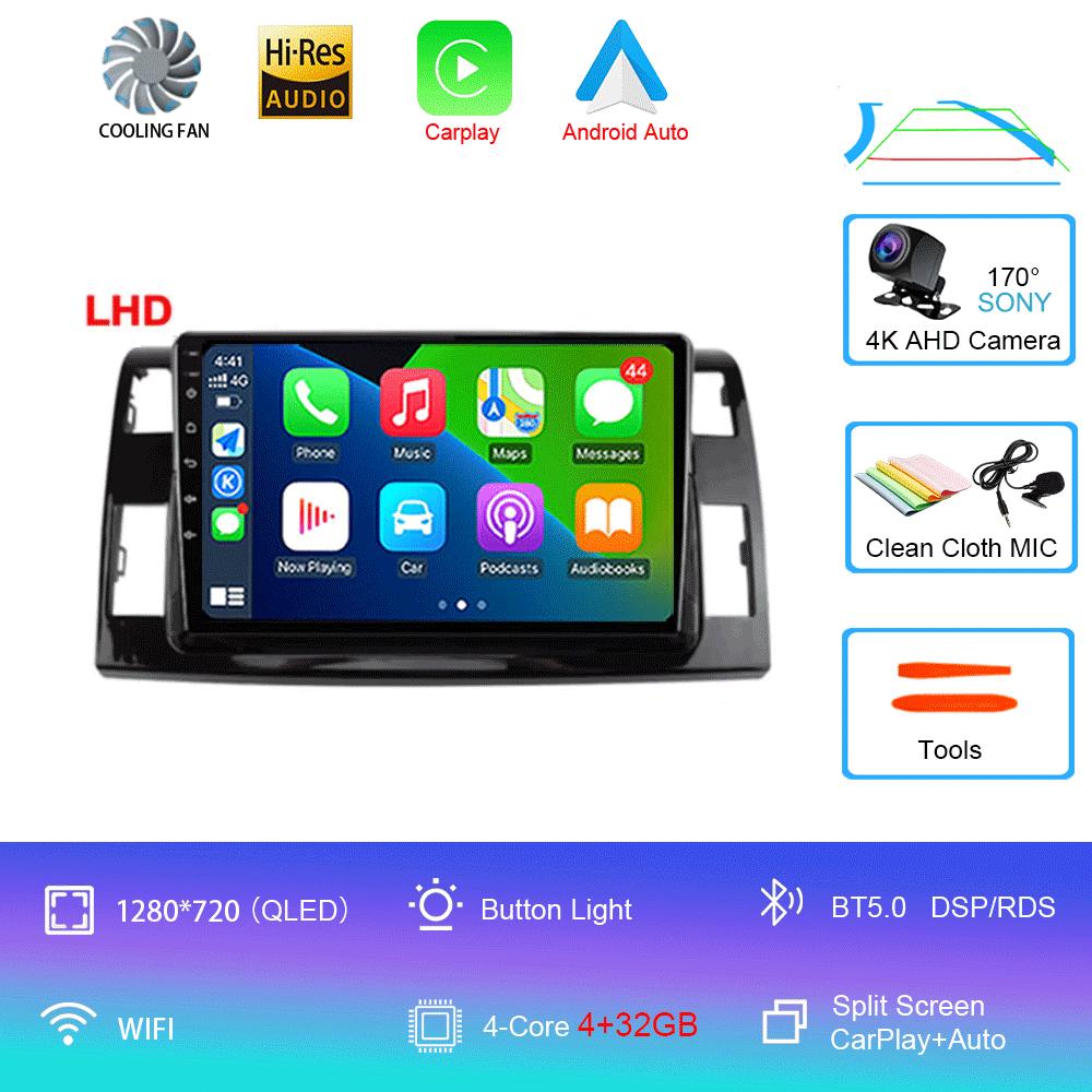 Android 14 For Toyota Previa 3 III XR50 Estima 2006 - 2019 Multimedia Blu-ray QLED Screen Navigation GPS No 2 Din Player