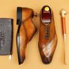 Кожаные туфли мужские, первый слой коровьей кожи, резные британские деловые туфли-оксфорды с острым носком