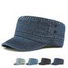Flat Top Cap Men Vintage Cap Denim Hat Outdoor Sun Protection Hat