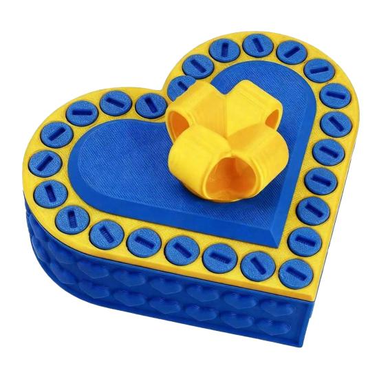 Love Heart Annoying Gift Box with Screws 3D Printed Christmas Puzzle Present Box Prank Case Home Office Desktop Decoration Ornament Joke Gag Gift