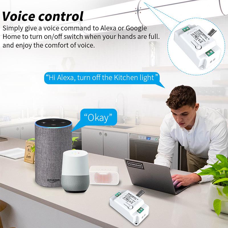 Умный WiFi+RF433 Переключатель с Дистанционным Управлением Graffiti, Совместимый с Alexa Устройство Включения/Выключения.