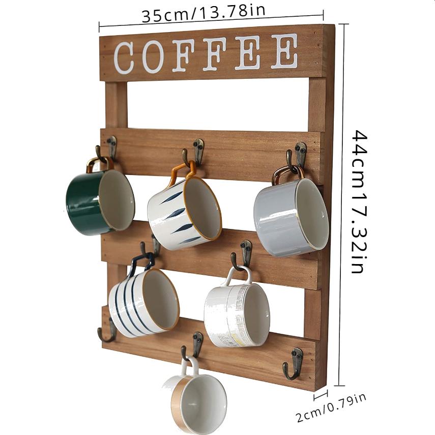 1 шт. бытовые деревянные крючки, кофейные чашки, кружки, стеллаж для хранения, чашки для воды, перевернутые сливные настенные полки