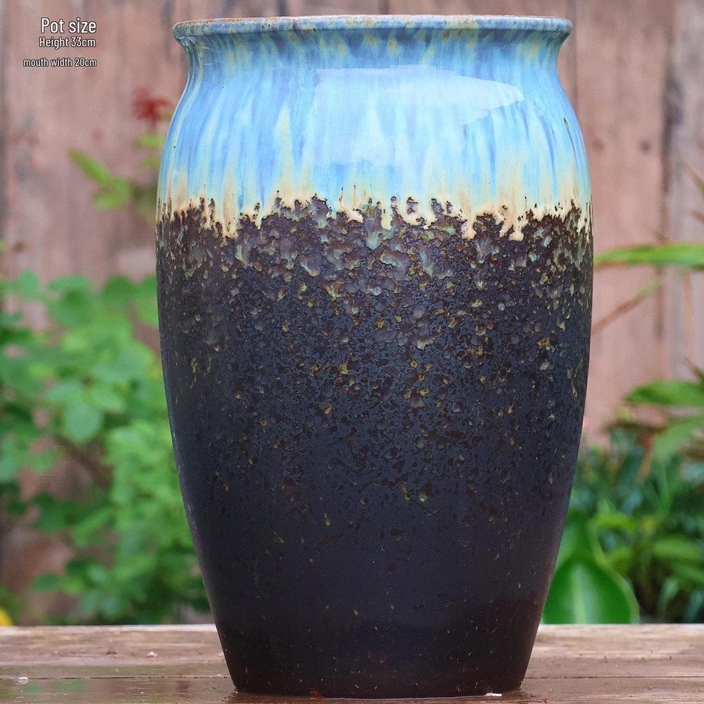 Большой керамический горшок ручной работы для суккулентов и орхидей - Дышащий, Грубозернистый глиняный горшок для бонсай