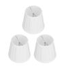 3PCS Cloth Lampshade E14 Clip On Fabric Lamp Cover for Chandelier Wall Lamp Office Home Decor(White