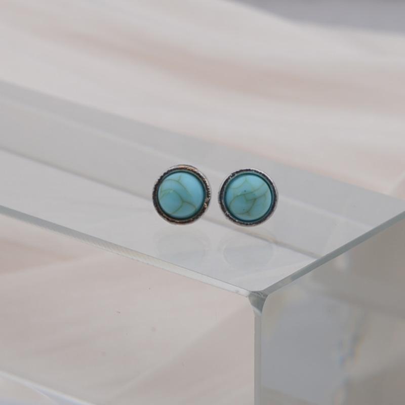 Женские серебряные серьги-гвоздики бирюзового цвета для свадьбы и помолвки, винтажные серьги, ювелирные изделия
