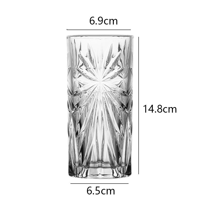 10.7 унц/11 унц Бокал для коктейлей Гравированный стеклянный стакан Вечеринка Роскошный Прозрачный Бокалы для виски и бренди Сок Молоко Кружки для напитков Посуда
