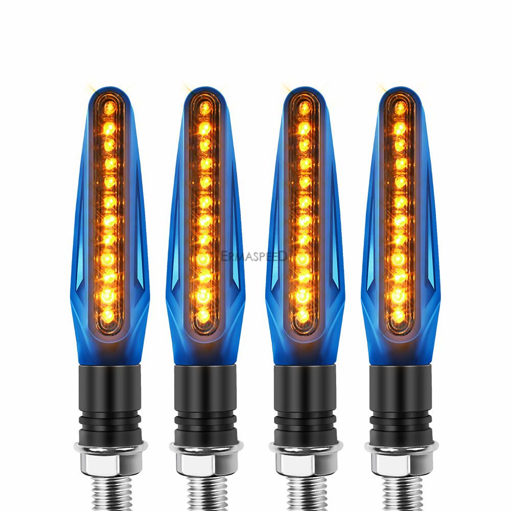 4 шт., поворотники для мотоцикла, индикатор поворота, Янтарный светодиод, универсальная лампа 12 В для мотоциклов, аксессуары для мотоциклов, черный, синий, синий