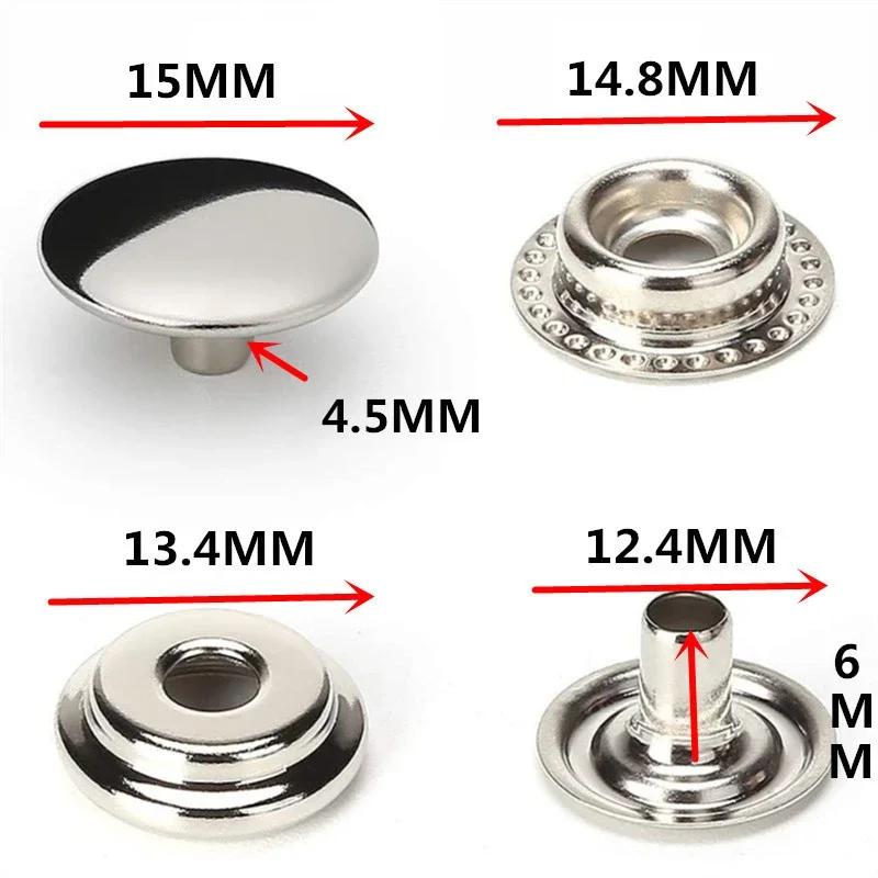 100 шт. комплект кнопок из нержавеющей стали для холста с инструментами, кнопки, используются для чехла для лодки, шитья кожи, палатки