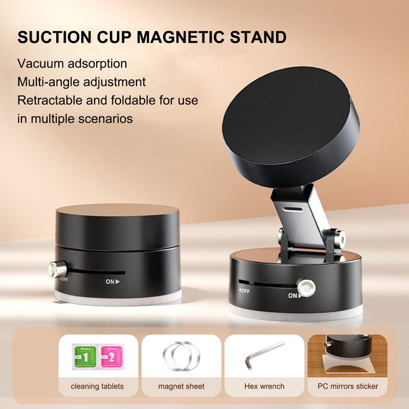 Double Sided Suction Cup Magnetic Phone Holder Car Mount Folding Storage Vacuum Suction Phone Holder For iphone HUAWEI Samsung