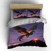 Fiery phoenix above volcano. Bedding sets Duvet cover sets Duvet covers Pillowcases(1 * Duvet Cover 2 * Pillowcases without duvet insert)