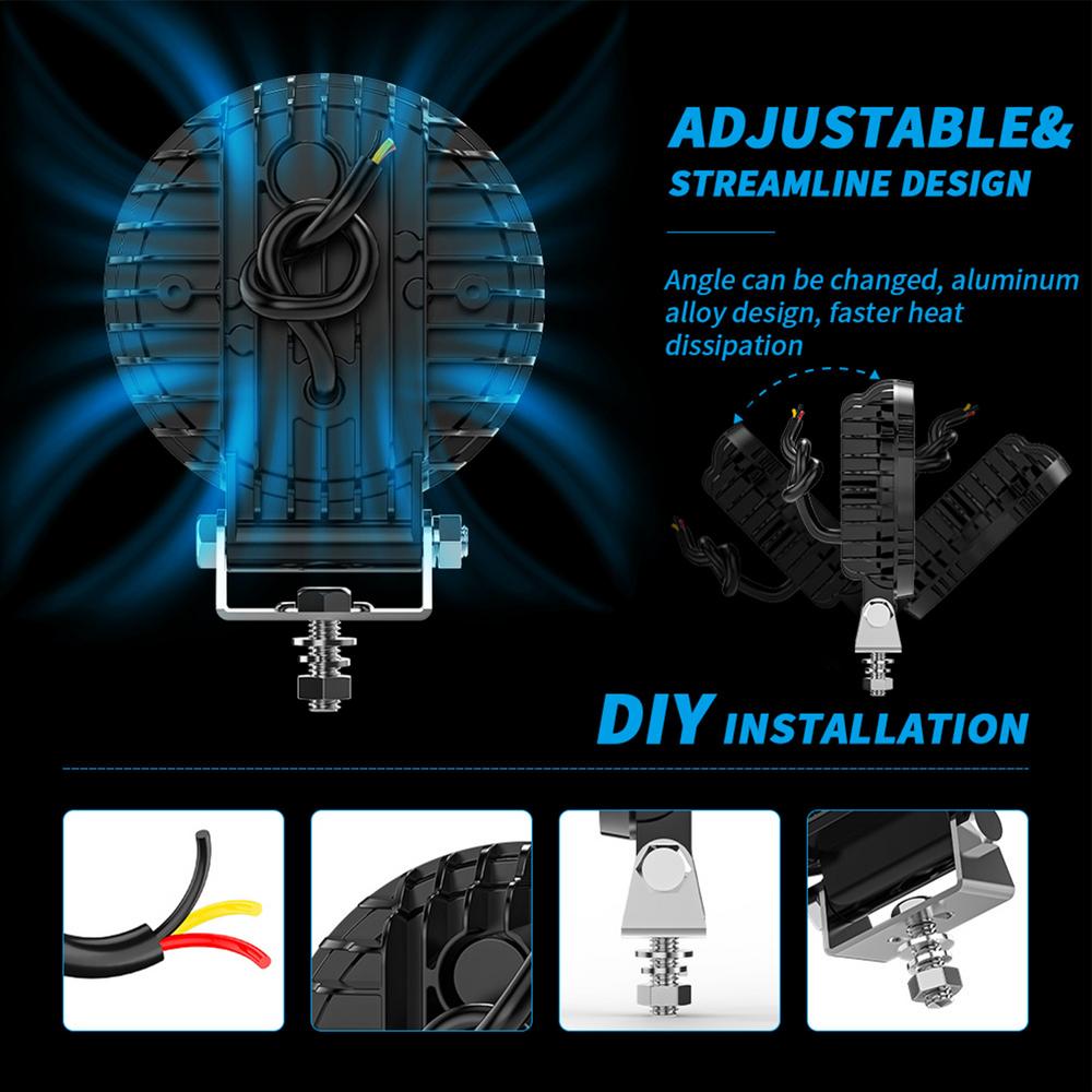 Светодиодный рабочий свет Светодиодная рабочая световая панель для грузовиков Высокий янтарный 360 градусов вращающийся Многофункциональное автомобильное освещение для автомобиля Дорога