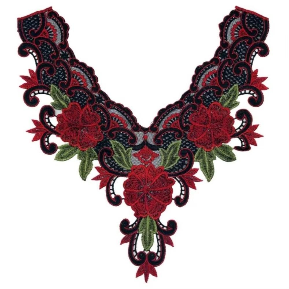 Hollowed Out Embroidered Sewing On Patches Rose Flower Patch Sticker Sewing Clothing Accessories