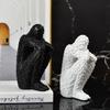 Смоляная абстрактная фигурка статуэтка мозаичный персонаж модель скульптура геометрия неровная складка мыслитель золотой человек смоляные поделки украшения
