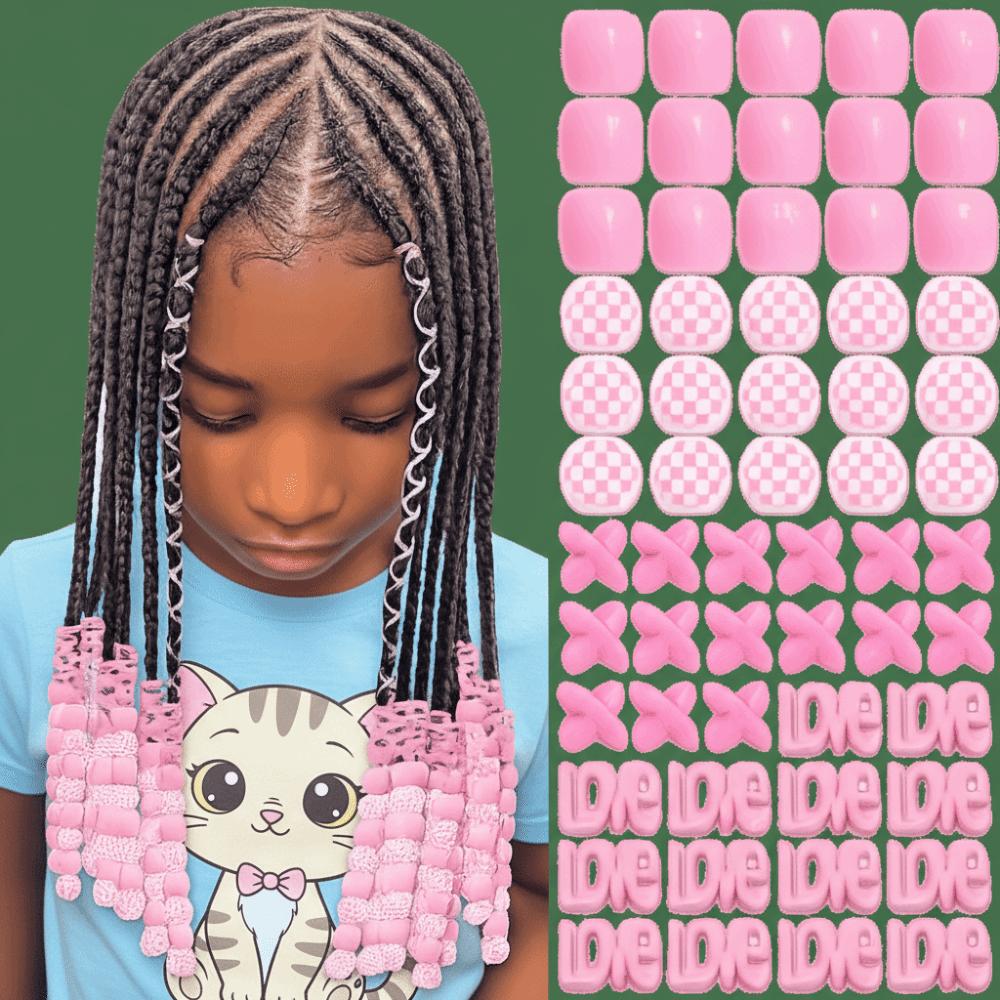 Multi-Color Colorful Hair Beads Kits Love Heart Dreadlock Braids Decor Boys