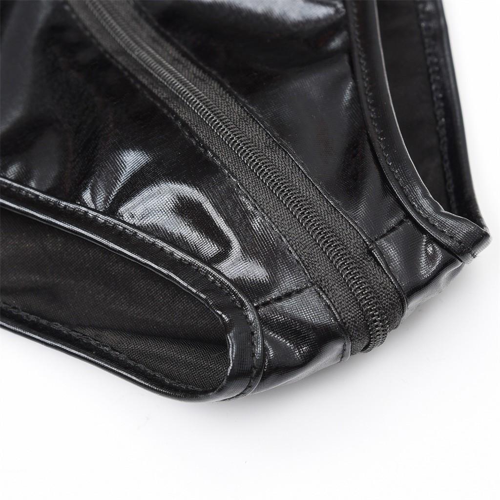 Сексуальное кожаное боди с сеткой в районе груди, 1 шт