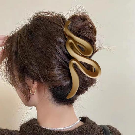 Коготь для волос в форме змеи, матовая текстура, большая заколка для волос, сильный захват, коготь для затылка, зажим для волос в форме акулы, душ, инструмент для укладки волос