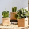 Многоразовый крафтовый бумажный пакет большой вместимости, утолщенный квадратный пакет на вынос, моющаяся водонепроницаемая хозяйственная сумка, домашний органайзер