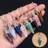 Rose Quartz Chain Crystal Pendants Healing Crystal Conical Pendulum Reiki Pendulum Pendant Amulet