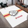 Custom Name Kansas City Chiefs Flannel Pattern Square Carpet,Area Rug,Carpet Rug for Living Room Bedroom Sofa Playroom Decor,Non-slip Floor Mat